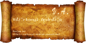 Várkonyi András névjegykártya
